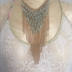 Waterfall Chain & Beaded Bib Necklace